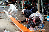 restauration du  voilier traditionnel le Tante Fine à Fécamp