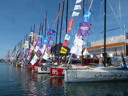 Bateaux de la Transat jacques Vabre 2013 à quai dans le bassin Paul Vatine