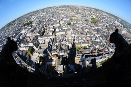 Rouen vu depuis la cathédrale Notre Dame , mai 2011 